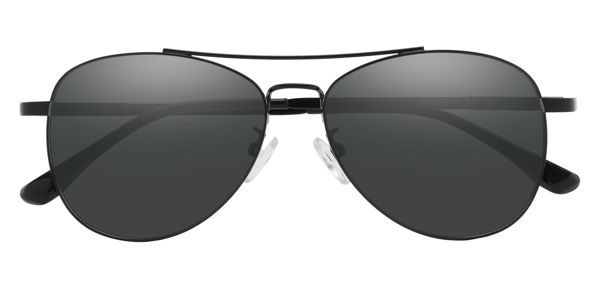 Sterling Aviator Prescription Sunglasses - Black Frame With Gray Lenses