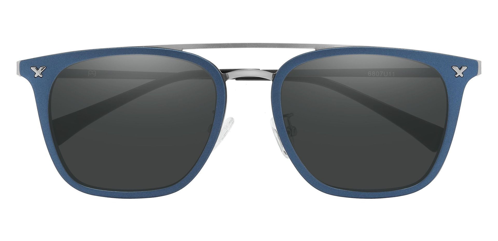 Francois Aviator Prescription Sunglasses - Blue Frame With Gray Lenses