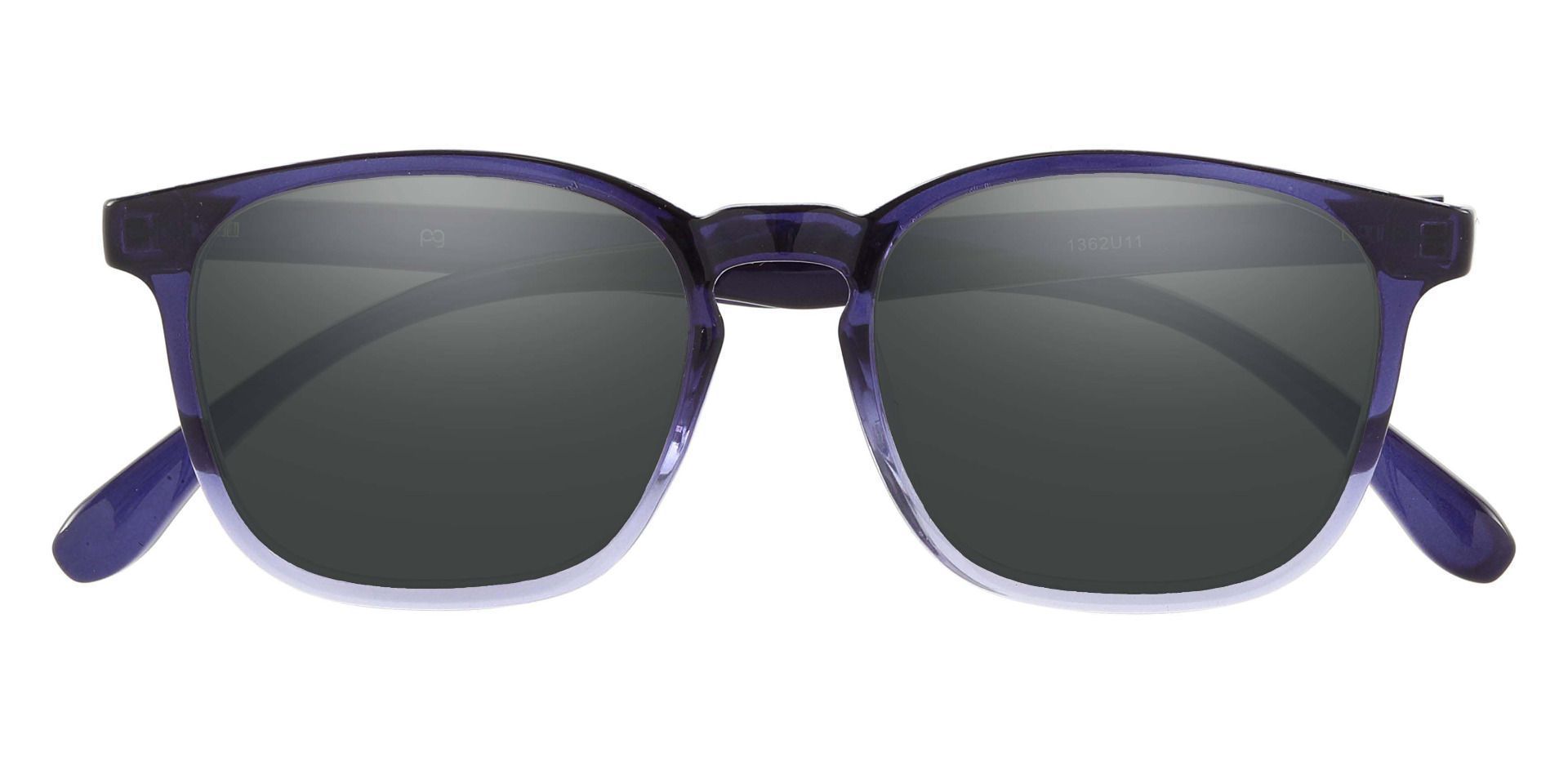 Gateway Square Non-Rx Sunglasses - Blue Frame With Gray Lenses