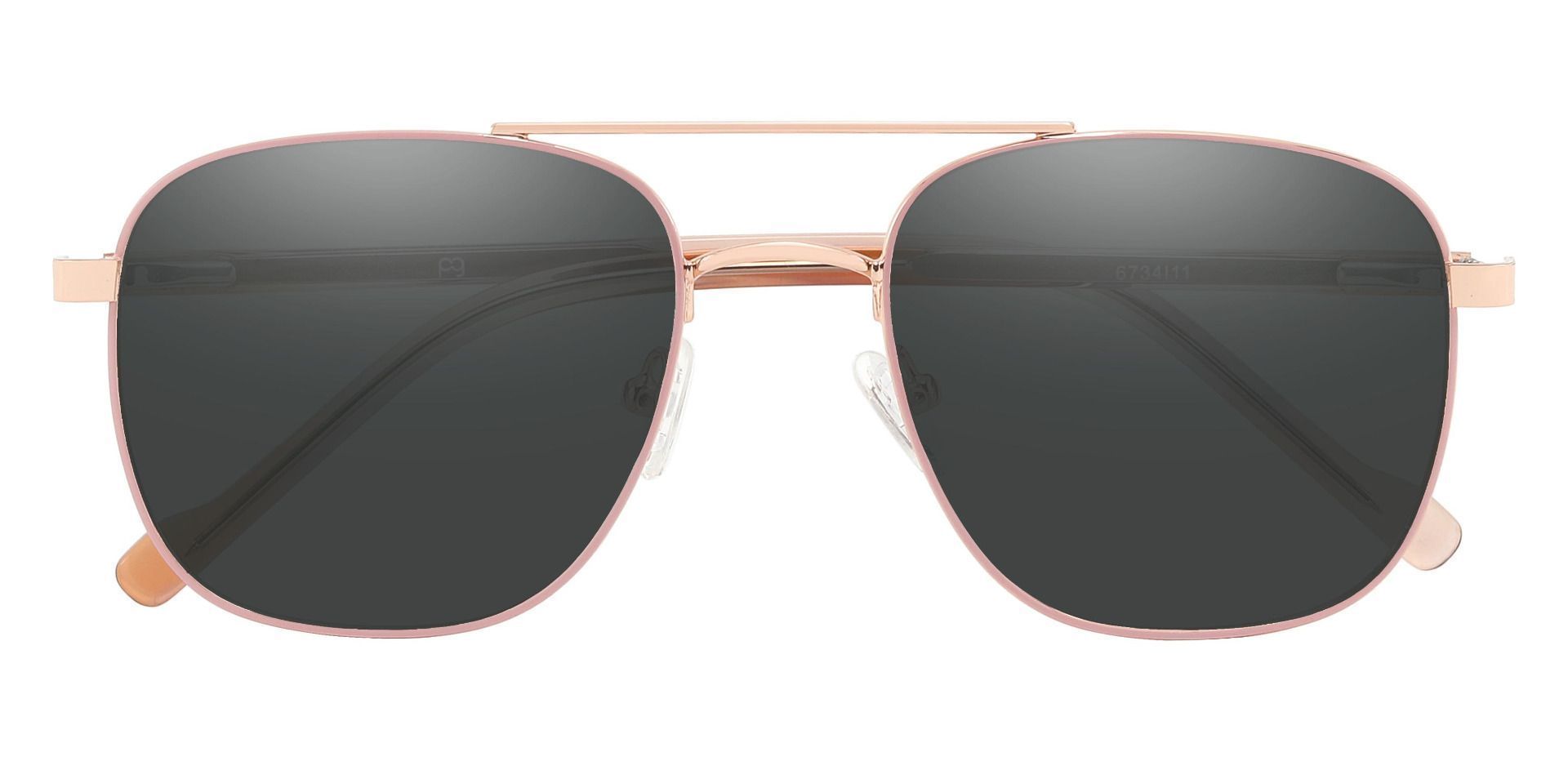 Howell Aviator Non-Rx Sunglasses - Pink Frame With Gray Lenses