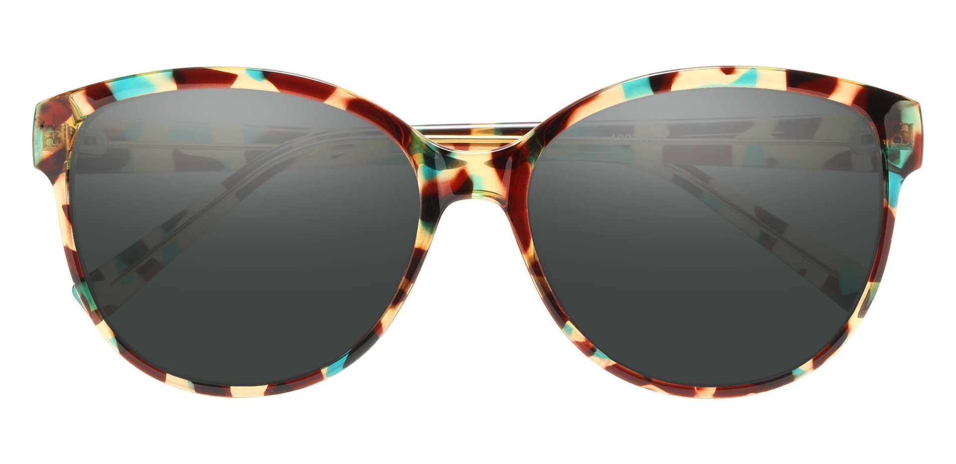 Rabia Oval Prescription Sunglasses - Multi Color Frame With Gray Lenses