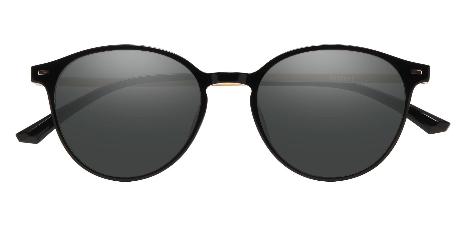 Springer Round Reading Sunglasses - Black Frame With Gray Lenses