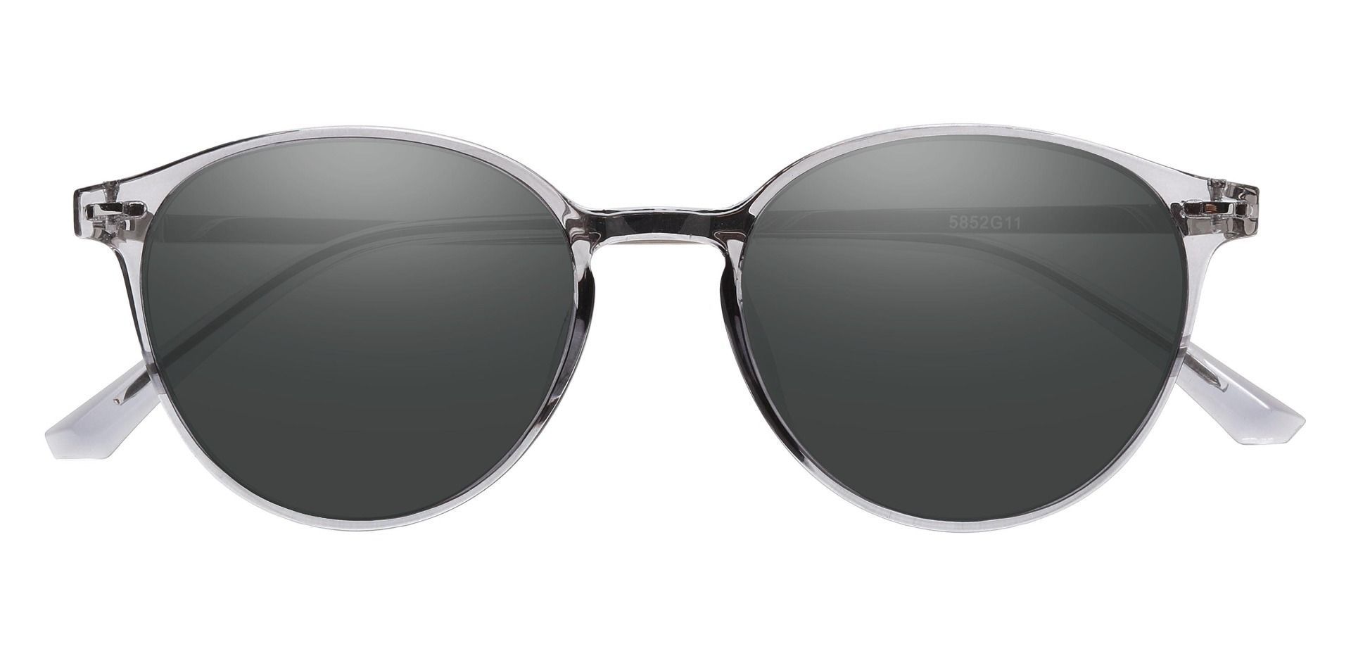 Springer Round Lined Bifocal Sunglasses - Gray Frame With Gray Lenses
