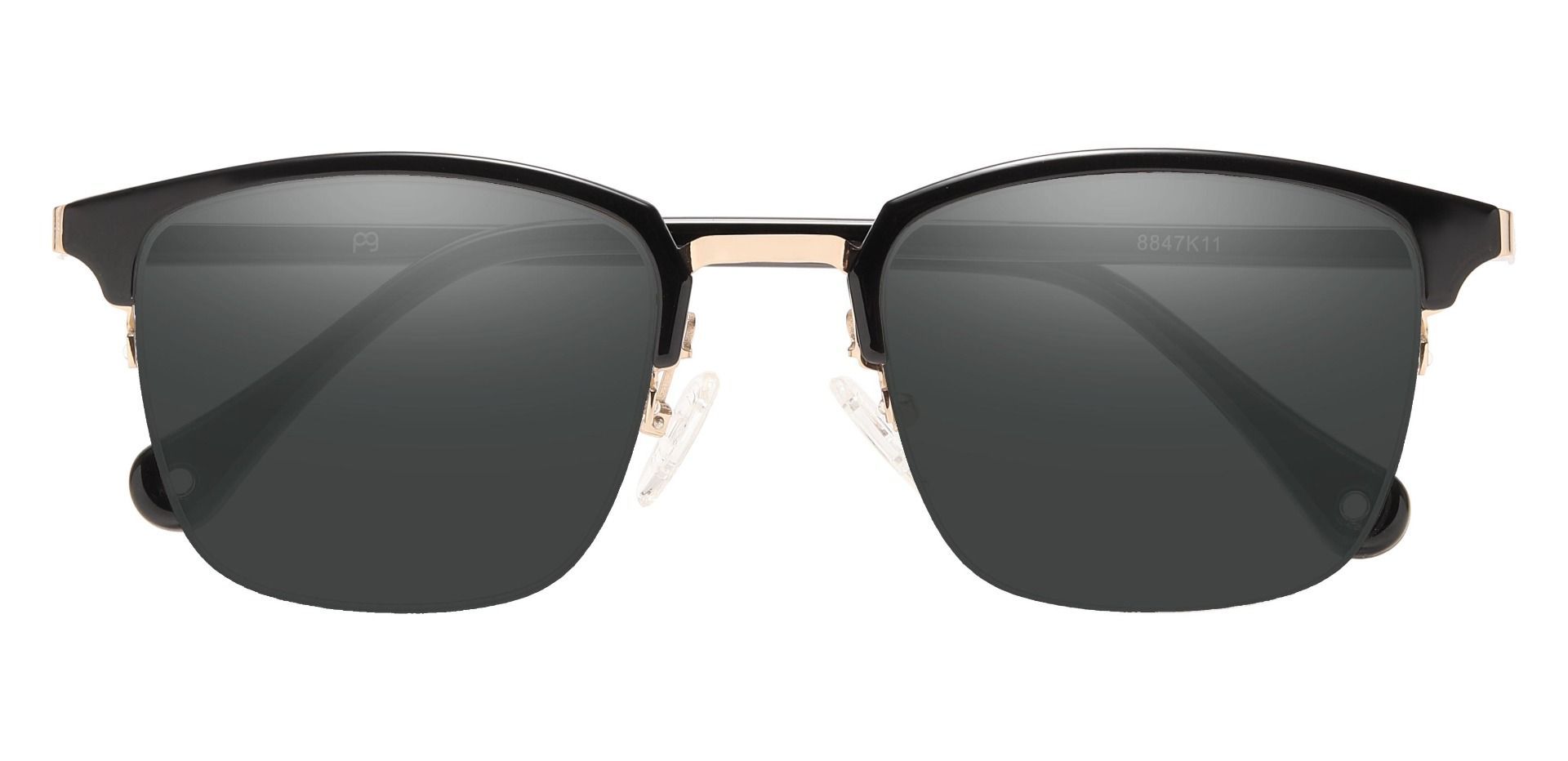 Atlantic Browline Non-Rx Sunglasses - Black Frame With Gray Lenses
