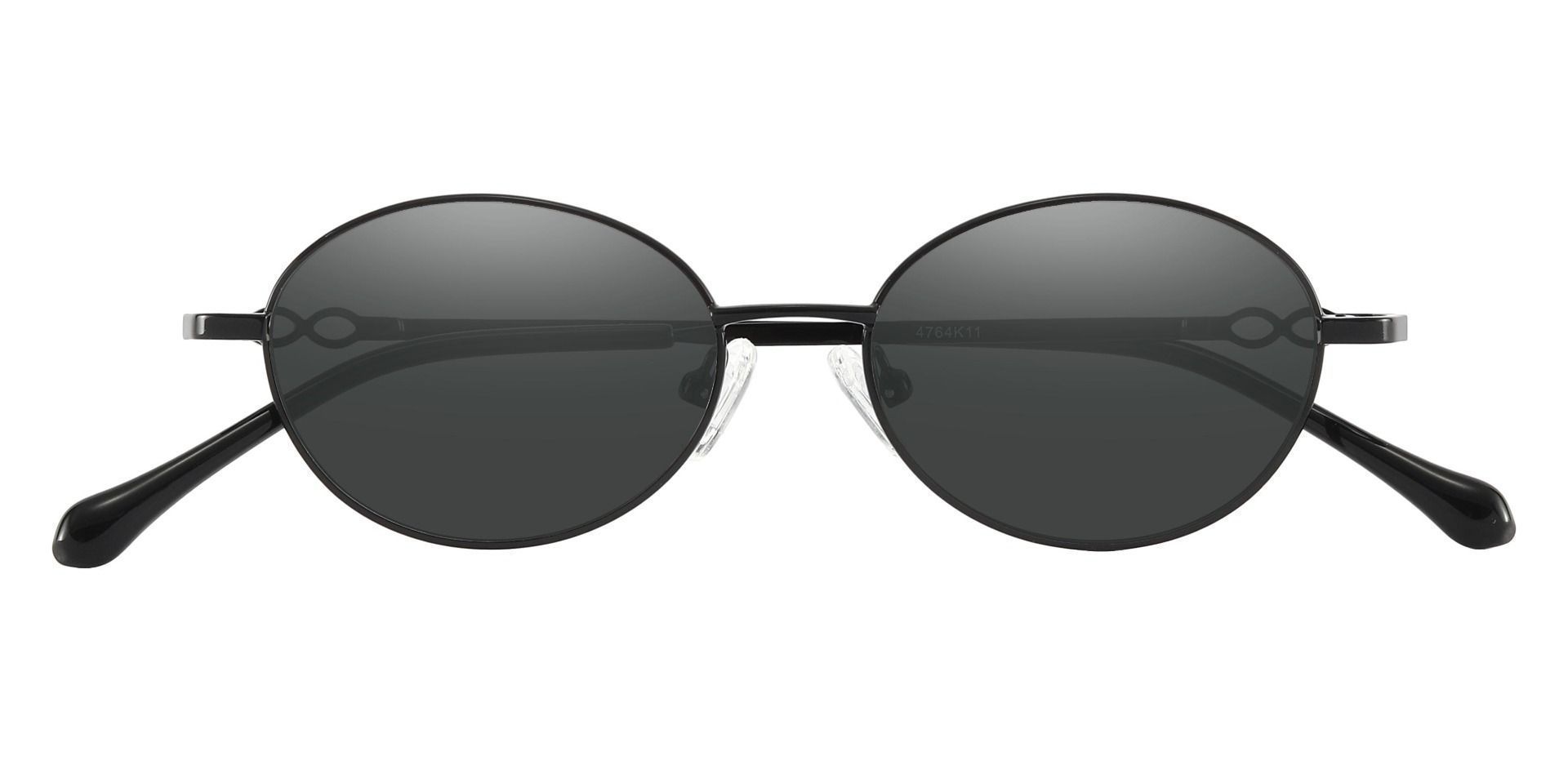 Odyssey Oval Reading Sunglasses - Black Frame With Gray Lenses
