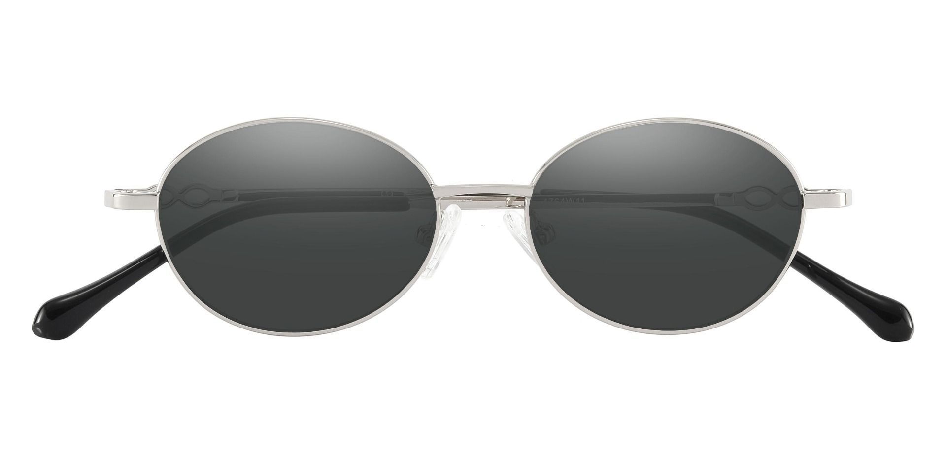 Odyssey Oval Lined Bifocal Sunglasses - Silver Frame With Gray Lenses