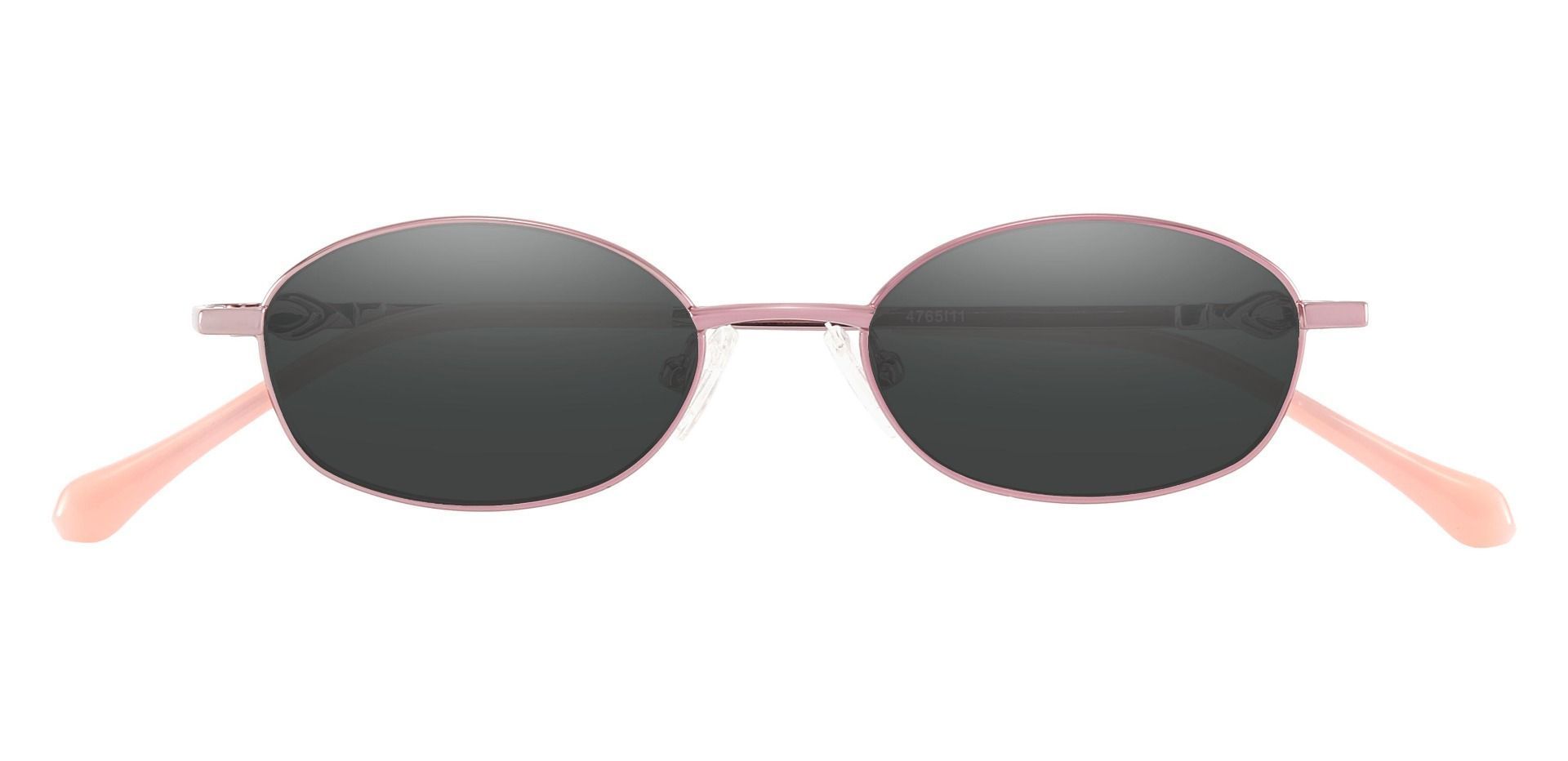 Fletcher Oval Non-Rx Sunglasses - Pink Frame With Gray Lenses