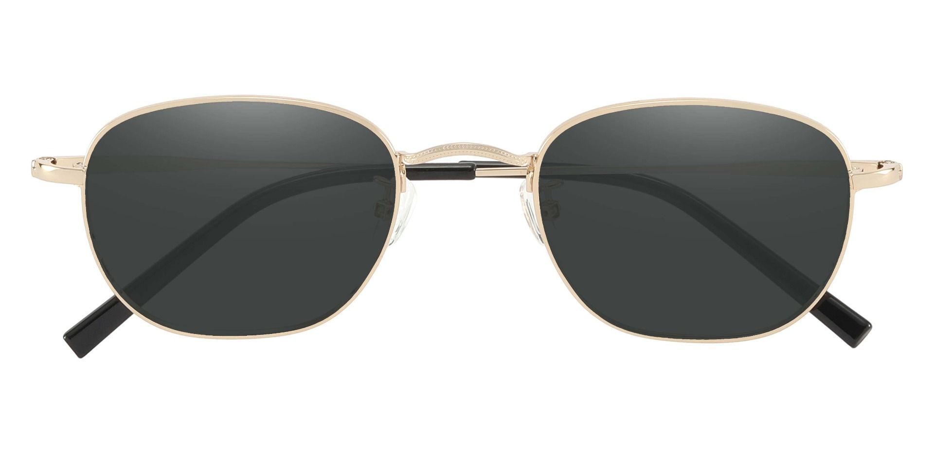 Greece Square Lined Bifocal Sunglasses - Gold Frame With Gray Lenses