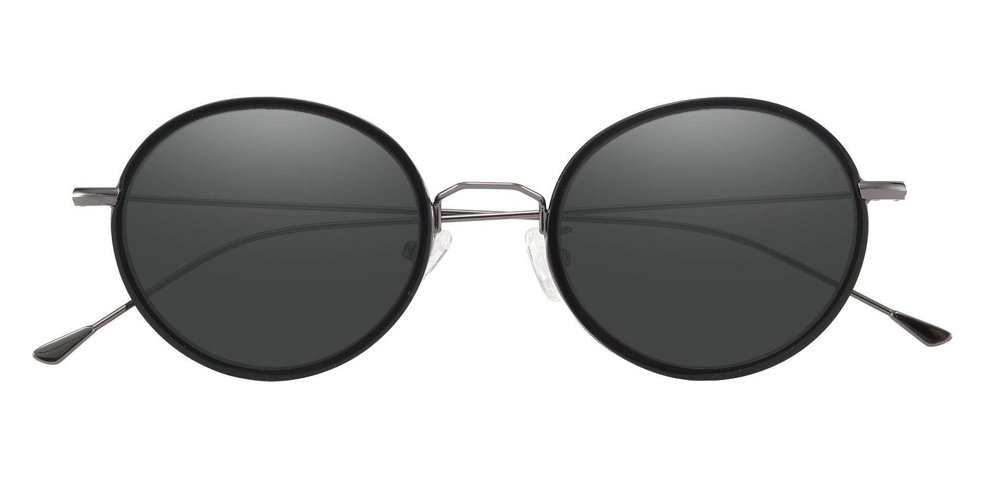 Malverne Oval Reading Sunglasses - Black Frame With Gray Lenses