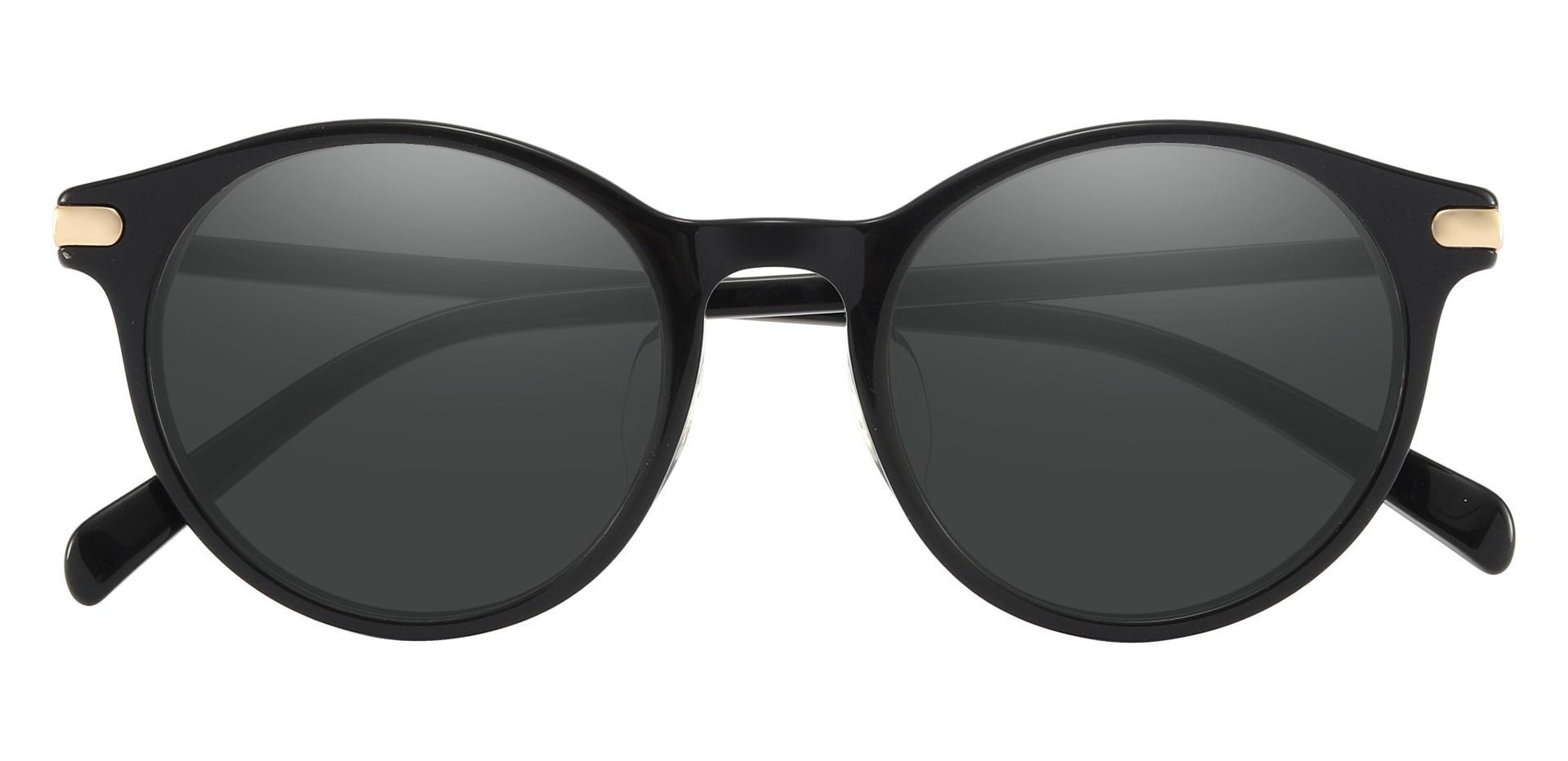 Barker Round Lined Bifocal Sunglasses - Black Frame With Gray Lenses