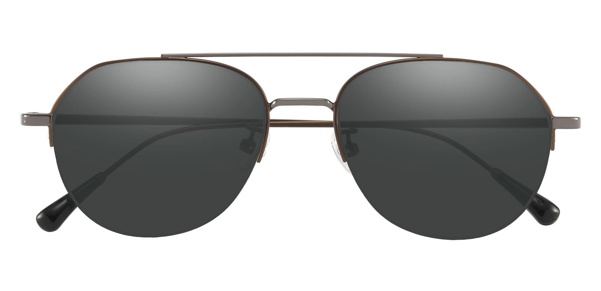 Waldorf Aviator Prescription Sunglasses - Brown Frame With Gray Lenses