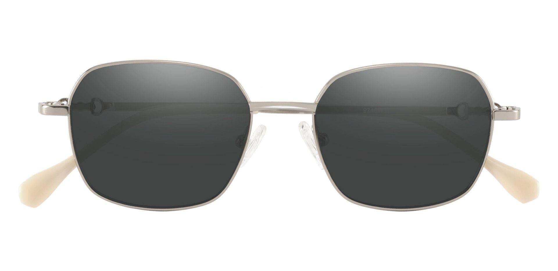 Averill Geometric Progressive Sunglasses - Silver Frame With Gray Lenses
