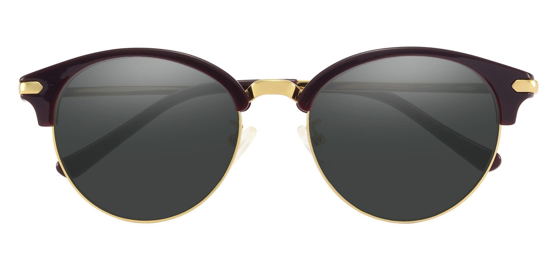 Catskill Browline Prescription Sunglasses - Purple Frame With Gray Lenses