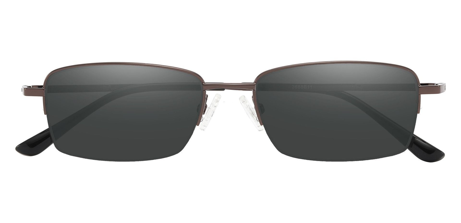 Milford Rectangle Non-Rx Sunglasses - Brown Frame With Gray Lenses