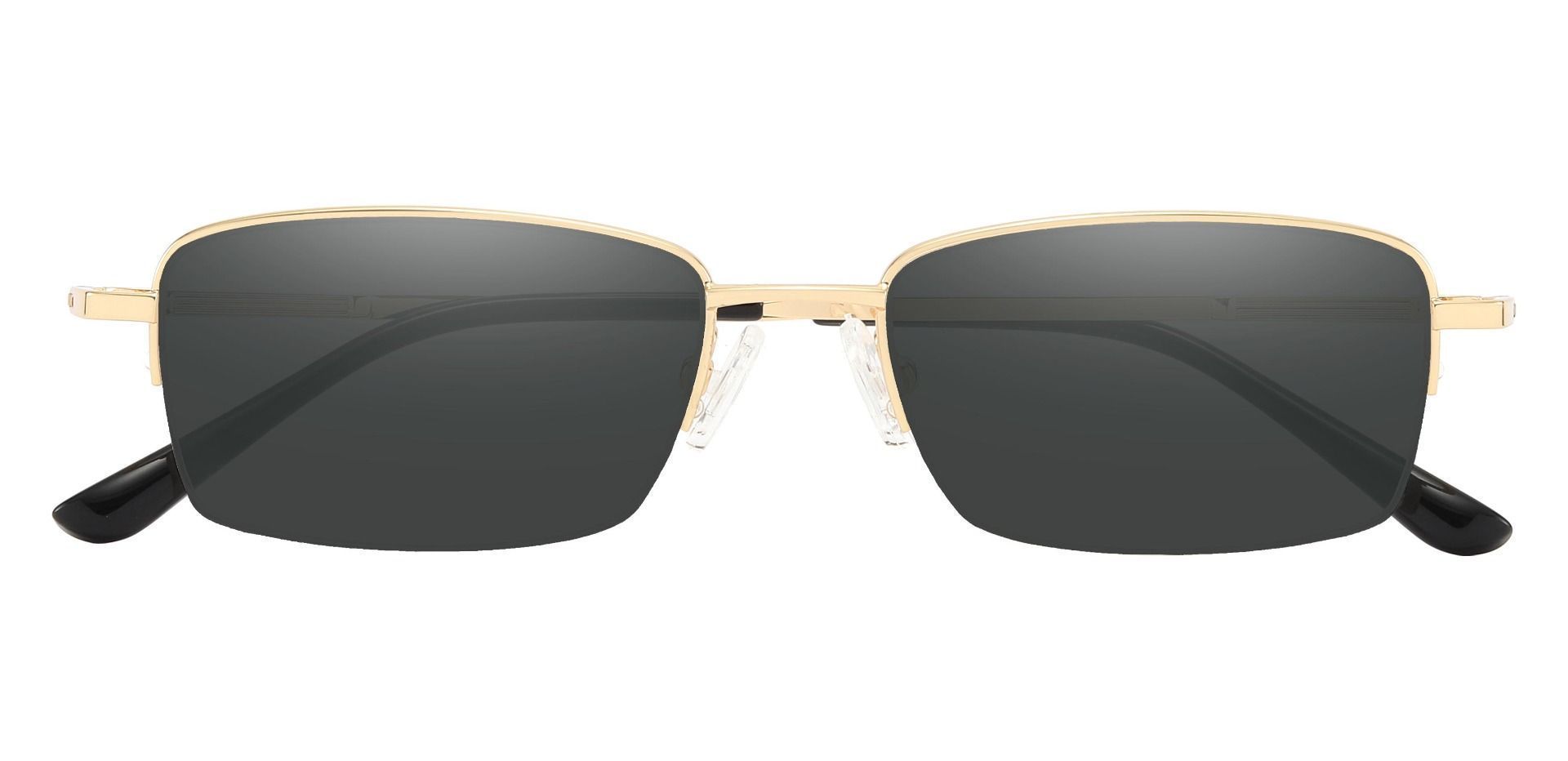 Milford Rectangle Progressive Sunglasses - Gold Frame With Gray Lenses