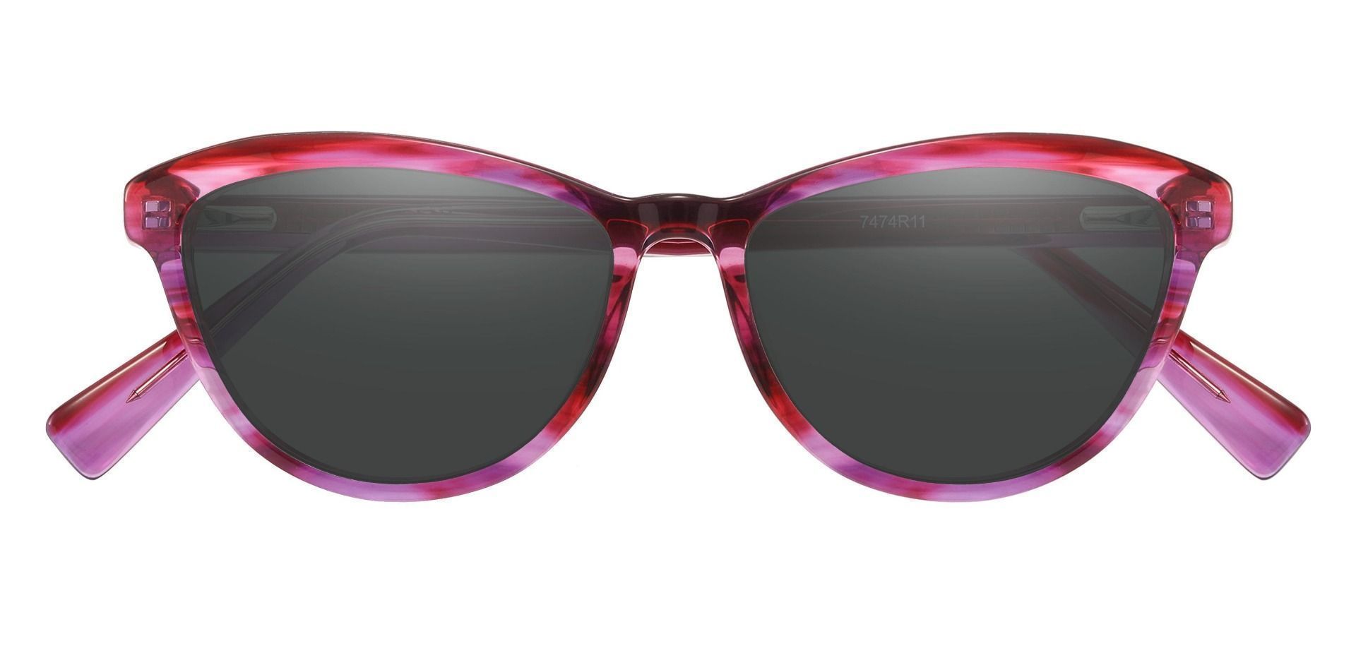 Bexley Cat Eye Non-Rx Sunglasses - Purple Frame With Gray Lenses