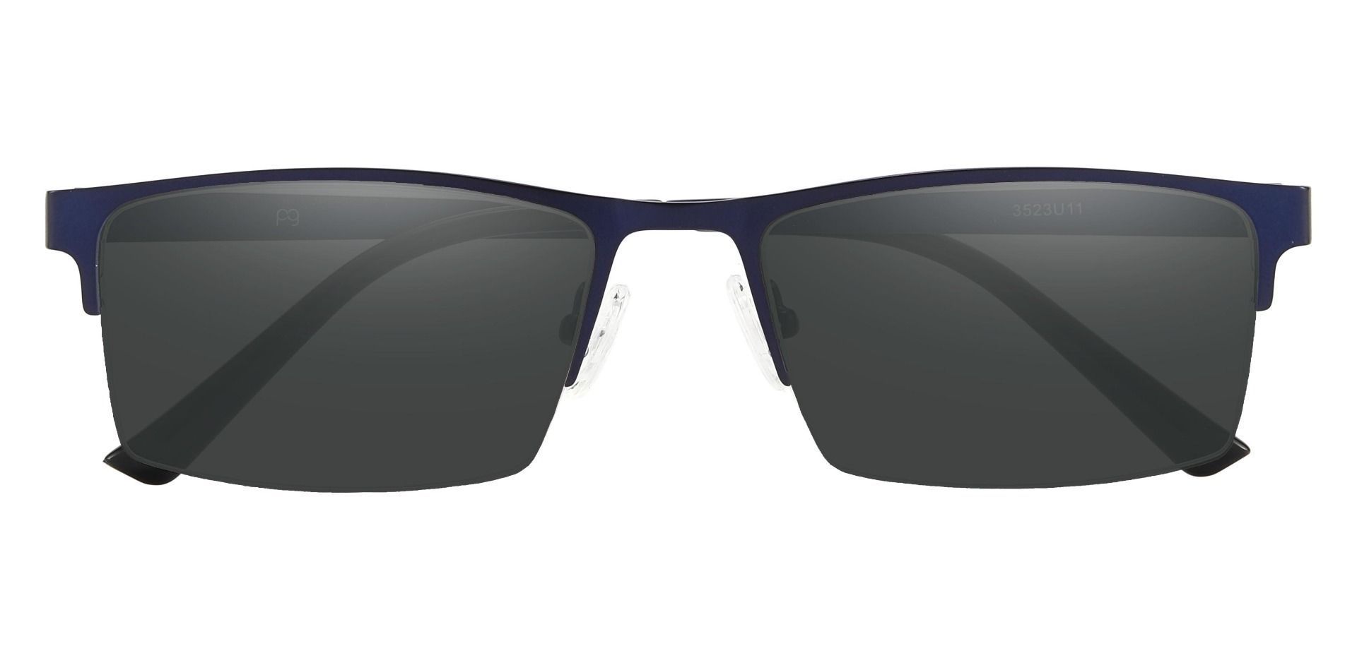 Patrick Rectangle Reading Sunglasses - Blue Frame With Gray Lenses