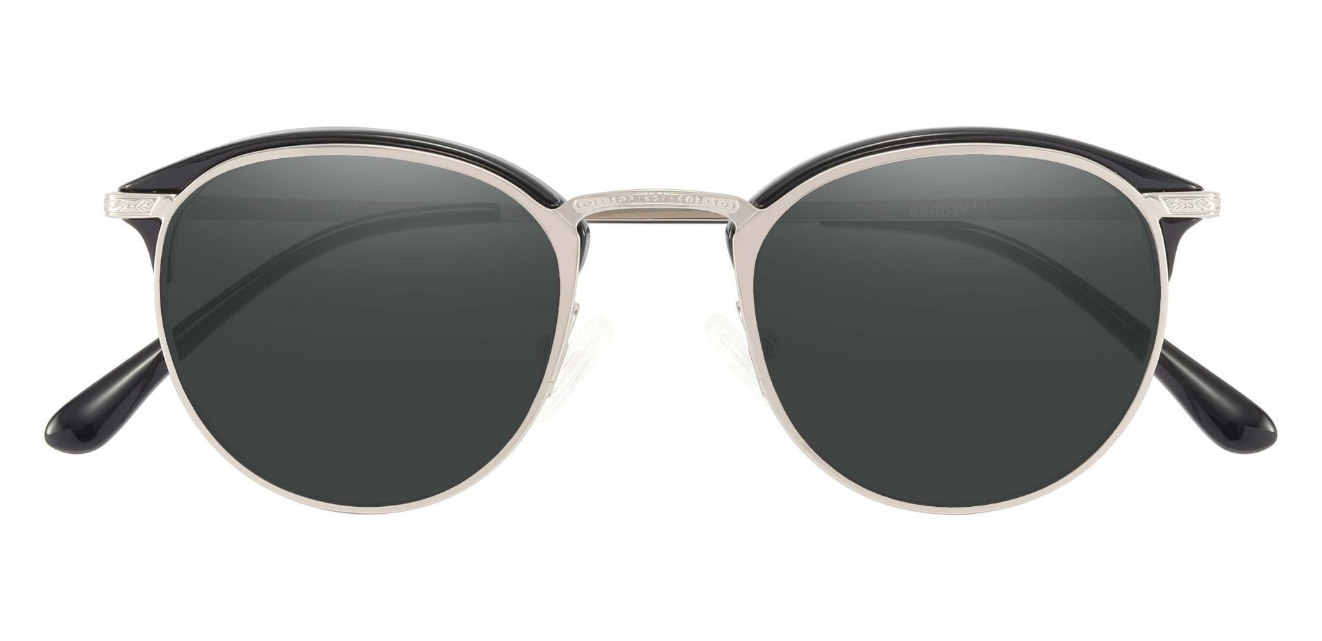 Shultz Browline Progressive Sunglasses - Silver Frame With Gray Lenses