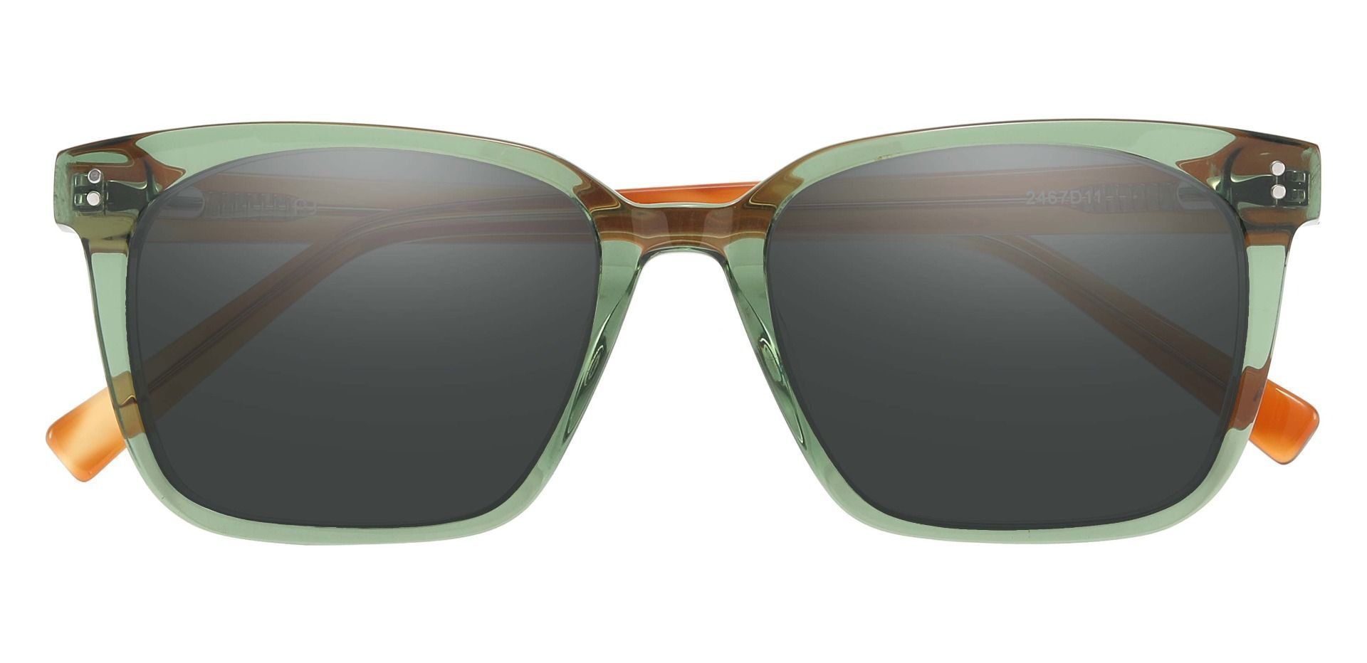 Apex Rectangle Non-Rx Sunglasses - Green Frame With Gray Lenses