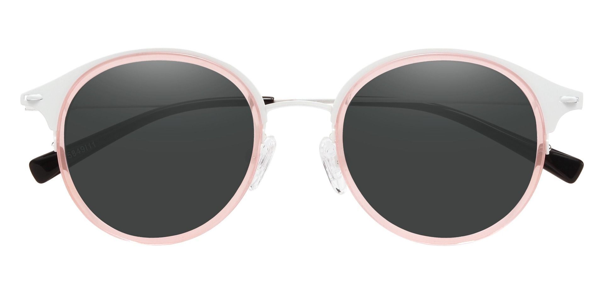 Ramona Round Prescription Sunglasses - White Frame With Gray Lenses