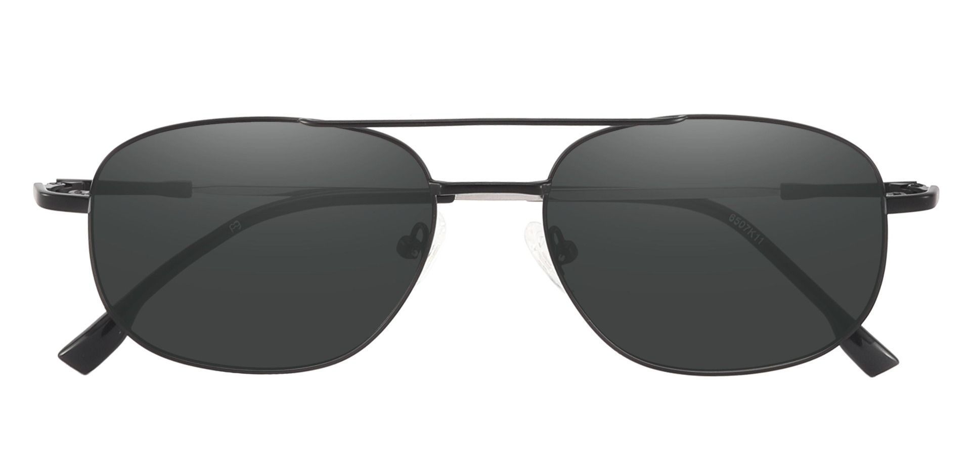 Jamison Aviator Prescription Sunglasses - Black Frame With Gray Lenses