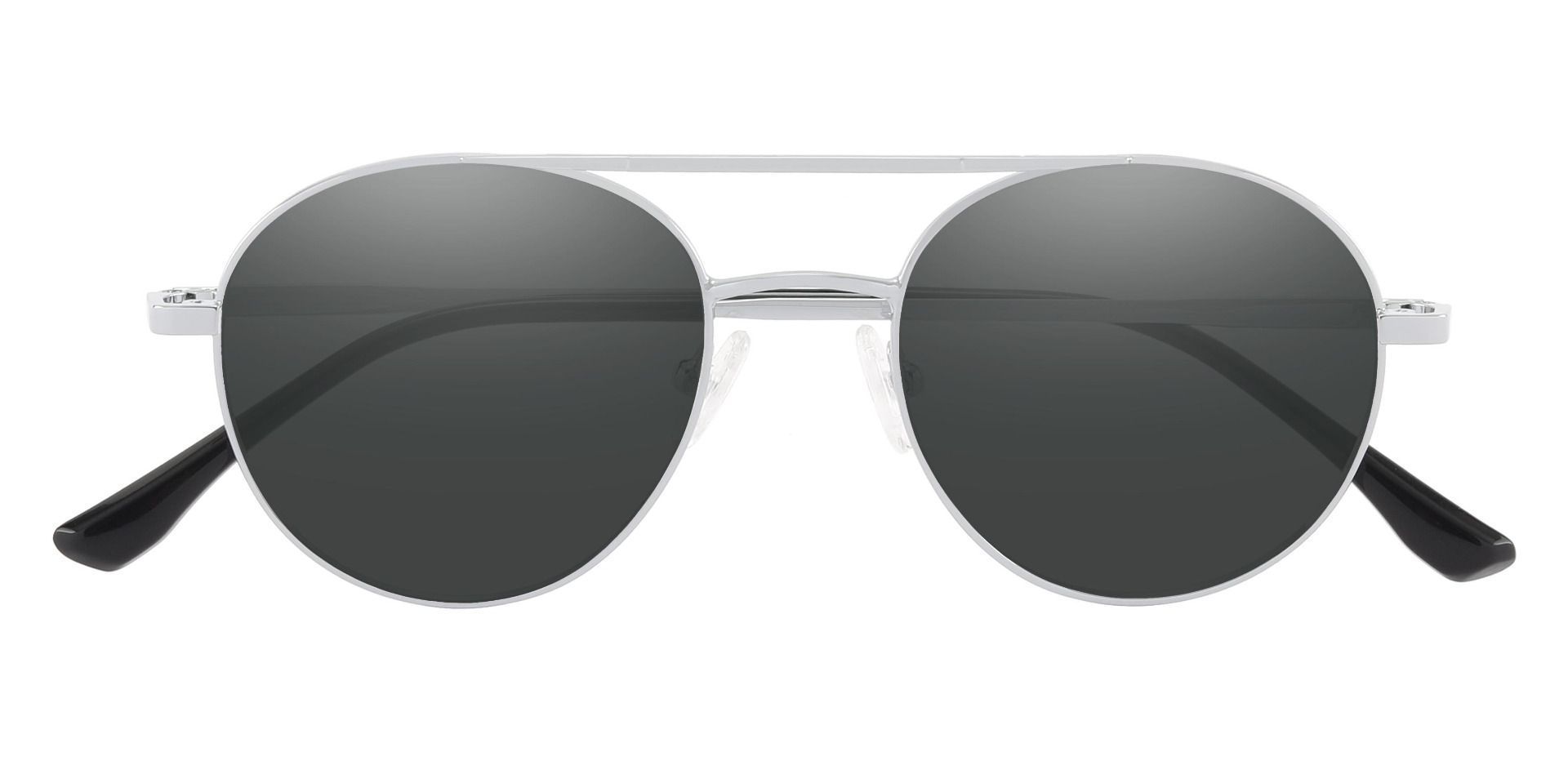 Cresson Aviator Prescription Sunglasses - Silver Frame With Gray Lenses