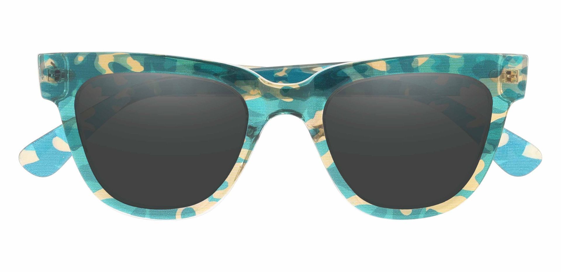 Myrtle Square Prescription Sunglasses - Green Frame With Gray Lenses