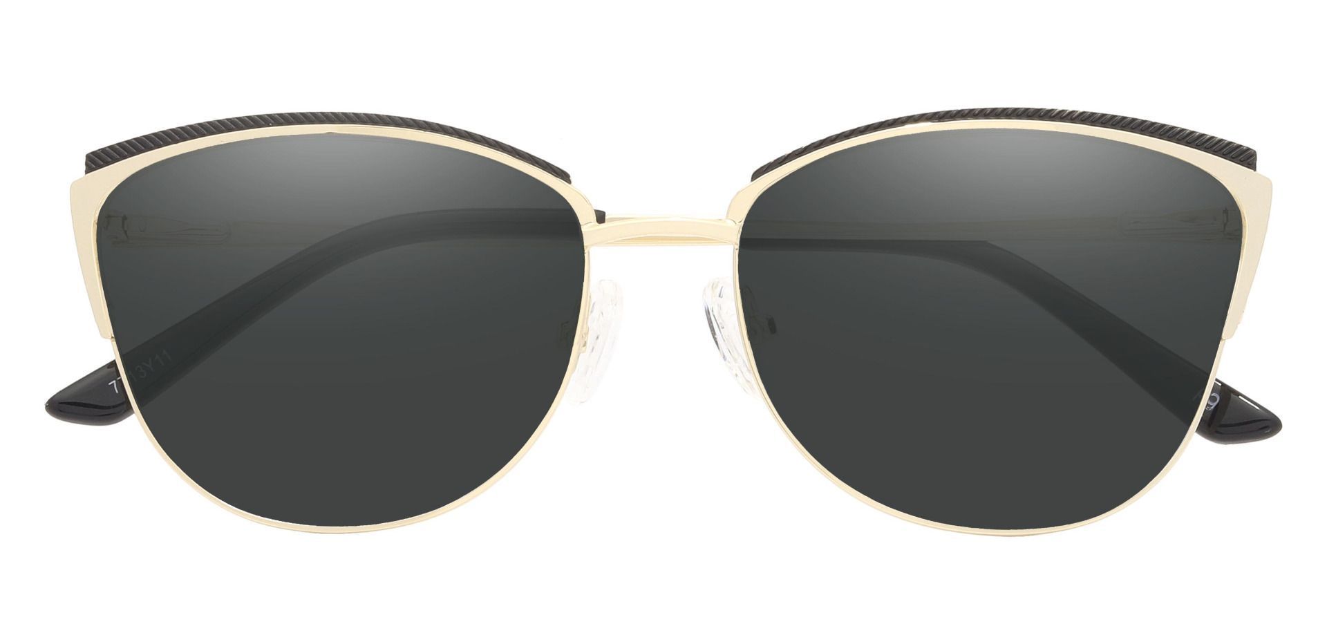 Magnolia Cat Eye Prescription Sunglasses - Gold Frame With Gray Lenses