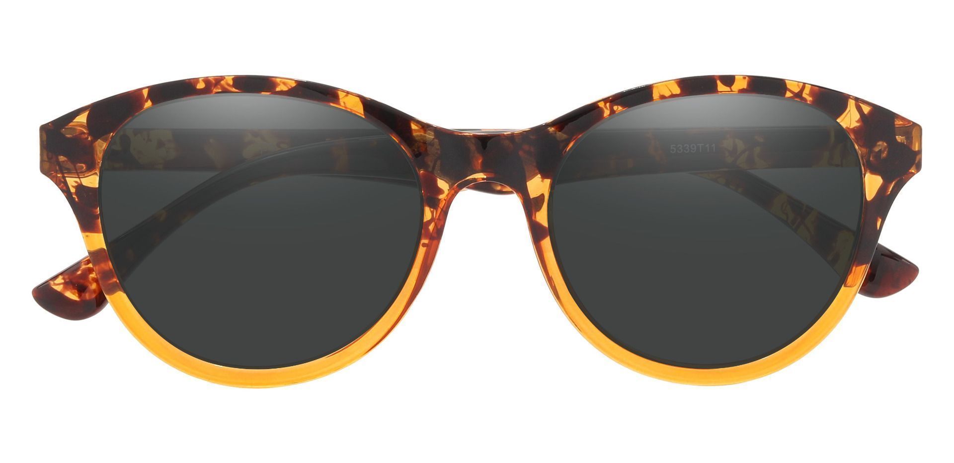 Angelina Round Prescription Sunglasses - Tortoise Frame With Gray Lenses