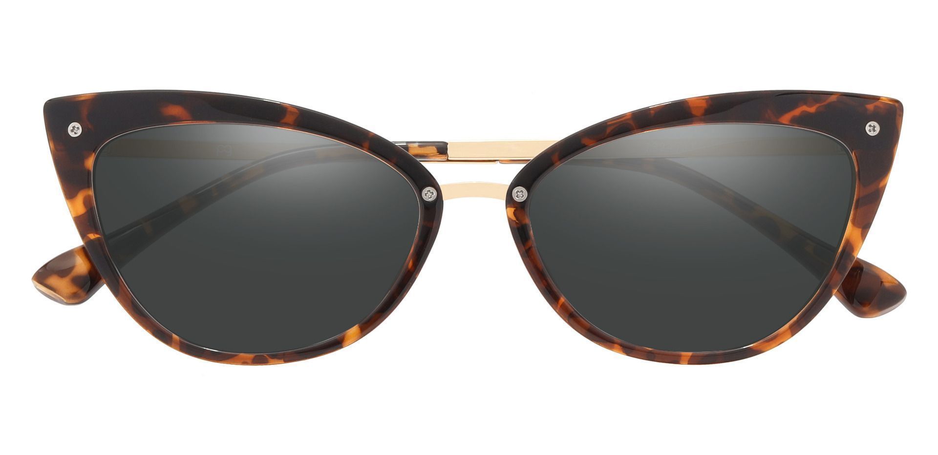 Glenda Cat Eye Prescription Sunglasses - Tortoise Frame With Gray Lenses