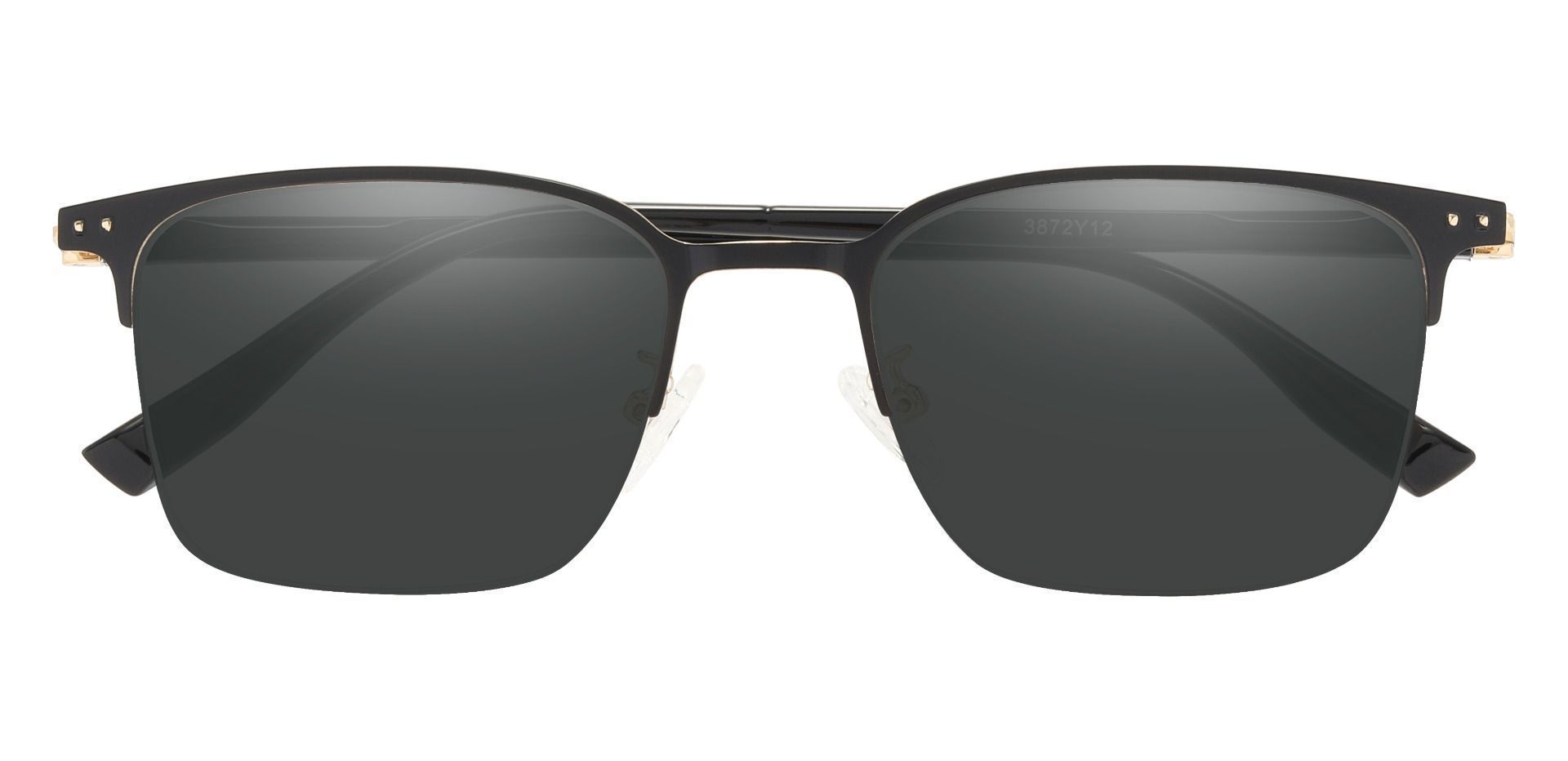 Preston Rectangle Prescription Sunglasses - Black Frame With Gray Lenses