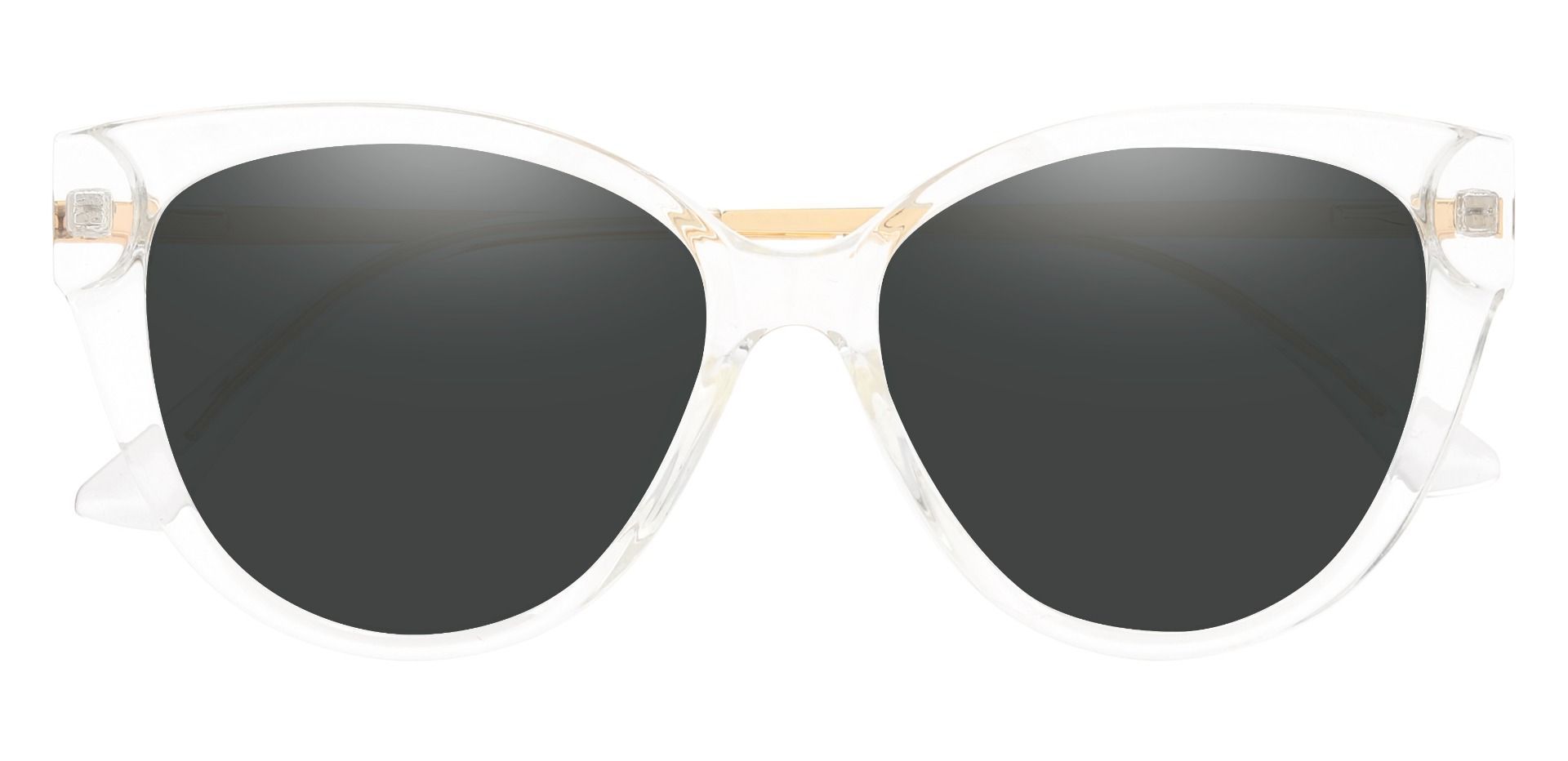 Kaycee Cat Eye Prescription Sunglasses - Clear Frame With Gray Lenses