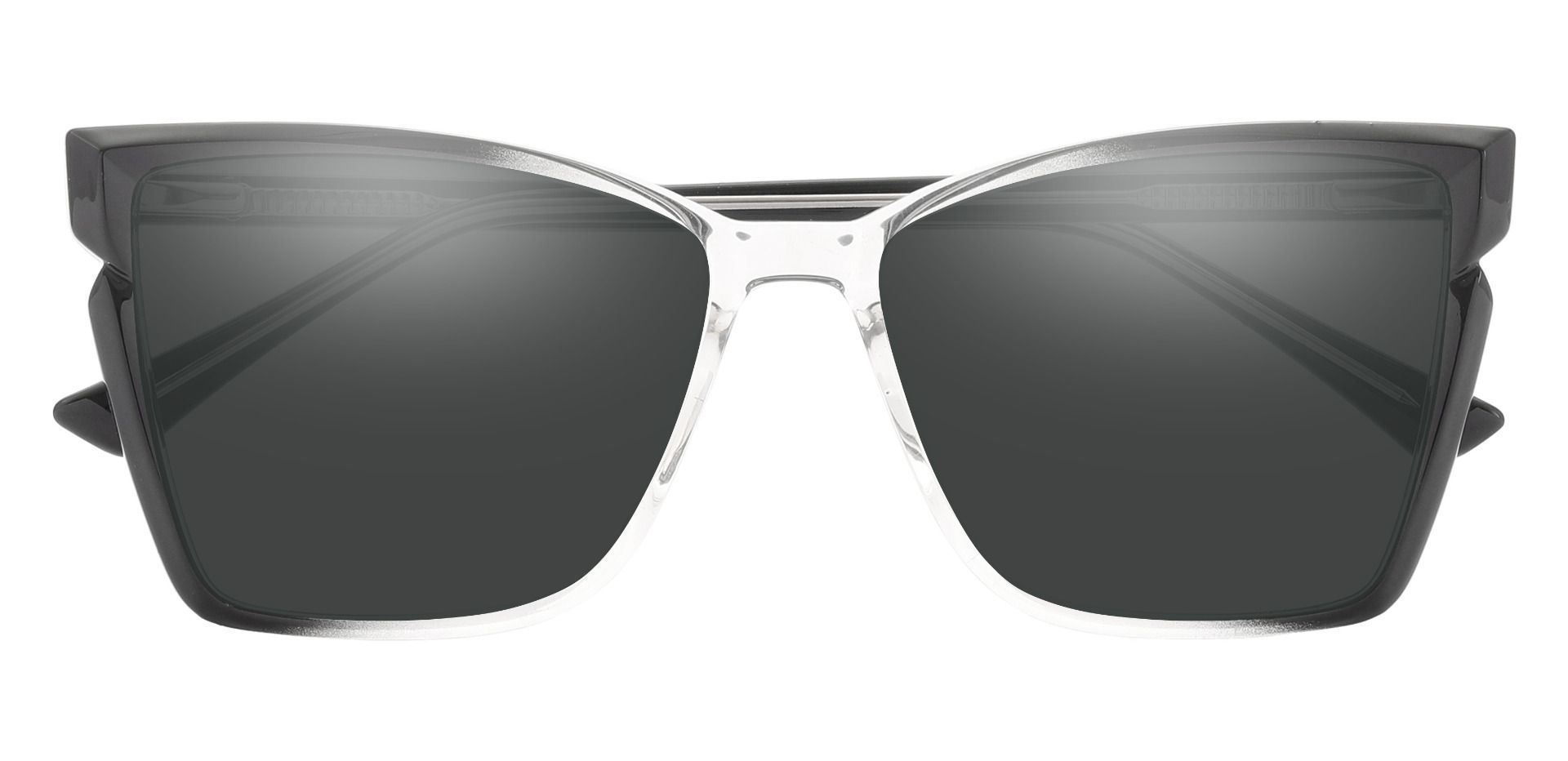 Meera Cat Eye Prescription Sunglasses - Black Frame With Gray Lenses