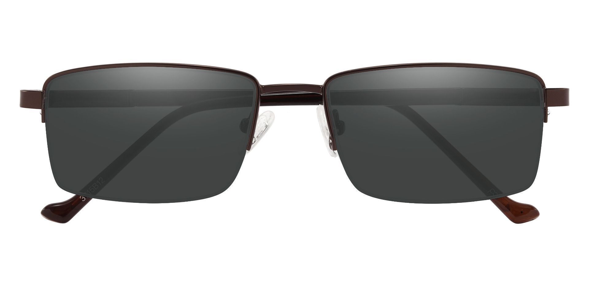 Jacques Rectangle Prescription Sunglasses - Brown Frame With Gray Lenses