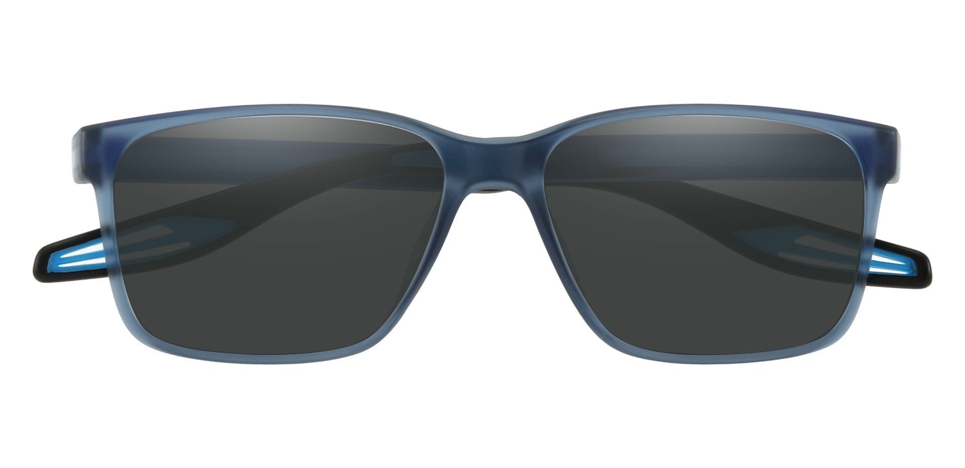 Nathan Rectangle Prescription Sunglasses - Blue Frame With Gray Lenses