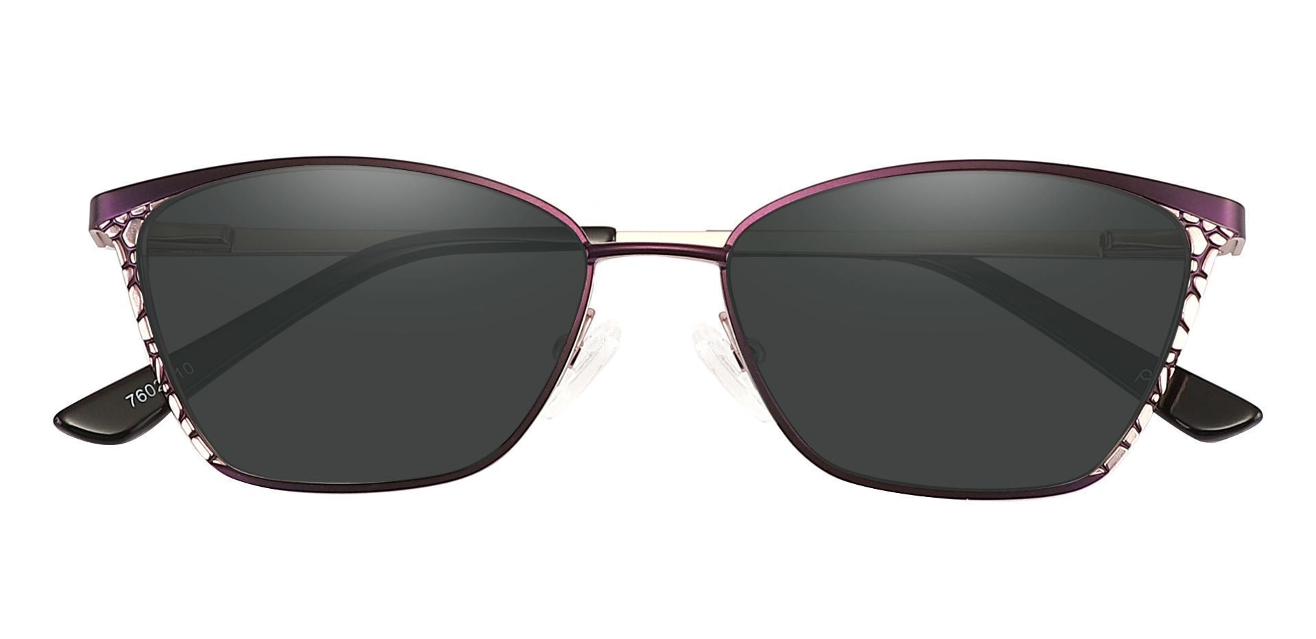 Solange Cat Eye Reading Sunglasses - Purple Frame With Gray Lenses