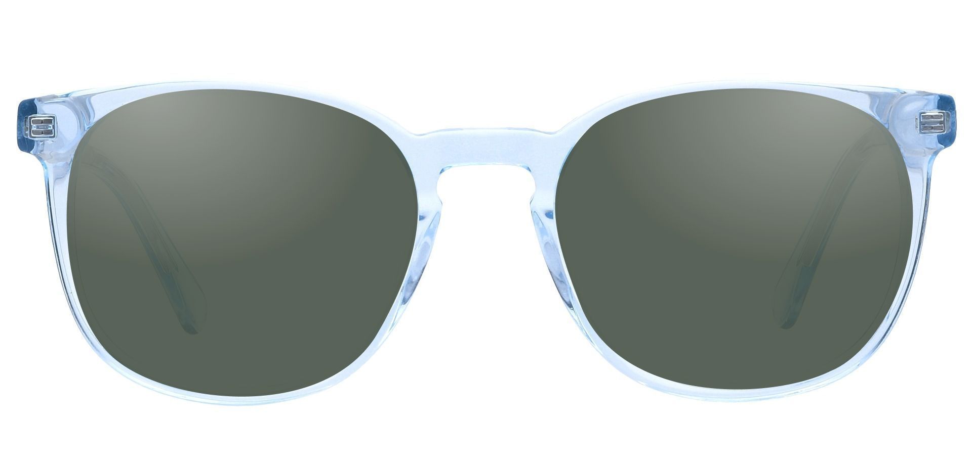 Nebula Round Prescription Sunglasses - Blue Frame With Green Lenses
