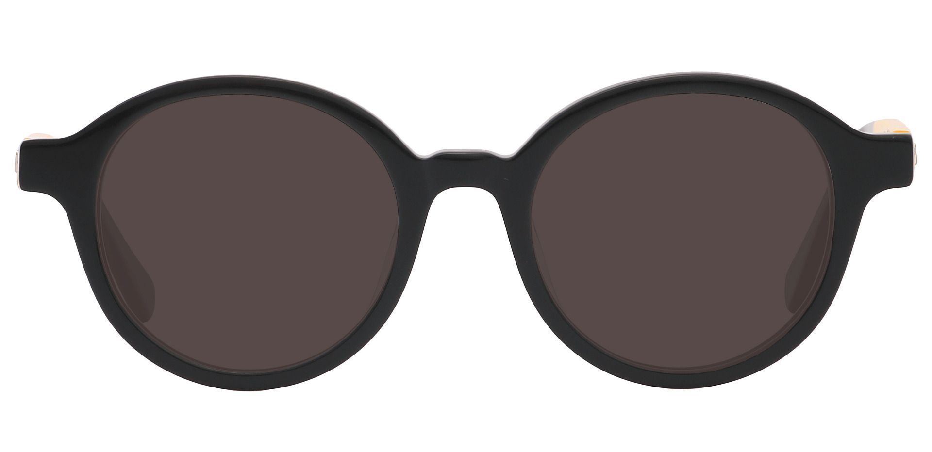 Champ Round Single Vision Sunglasses - Black Frame With Gray Lenses