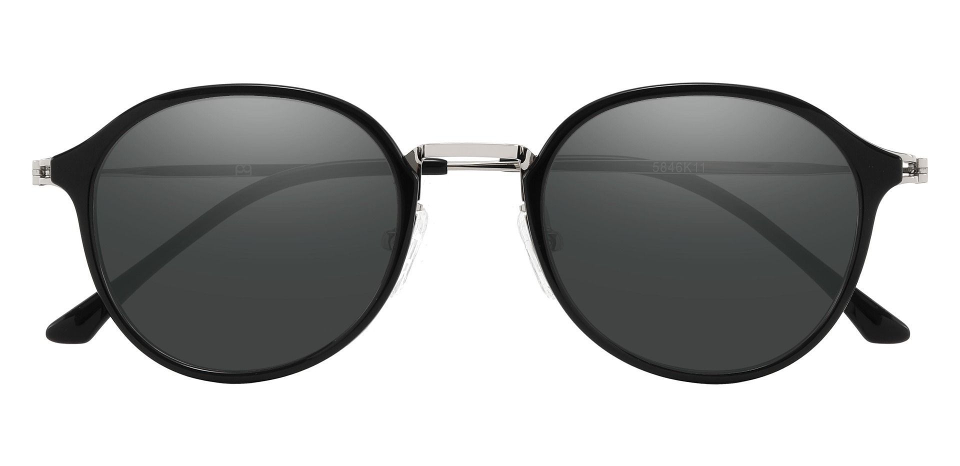 Billings Round Non-Rx Sunglasses - Black Frame With Gray Lenses