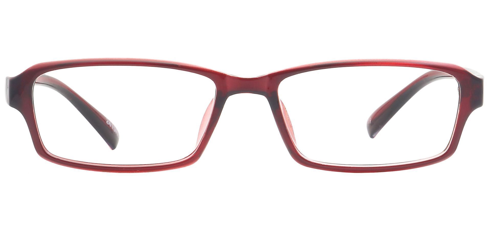 Delaney Rectangle Blue Light Blocking Glasses - Red