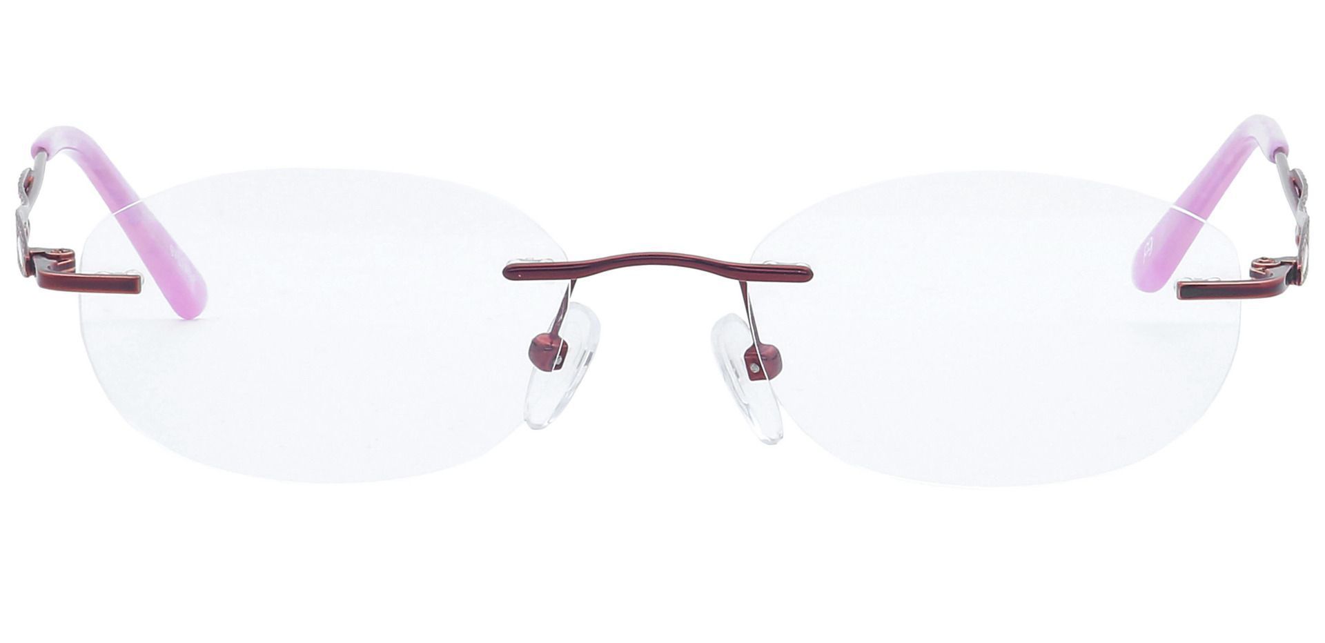 Greta Rimless Non-Rx Glasses - Red
