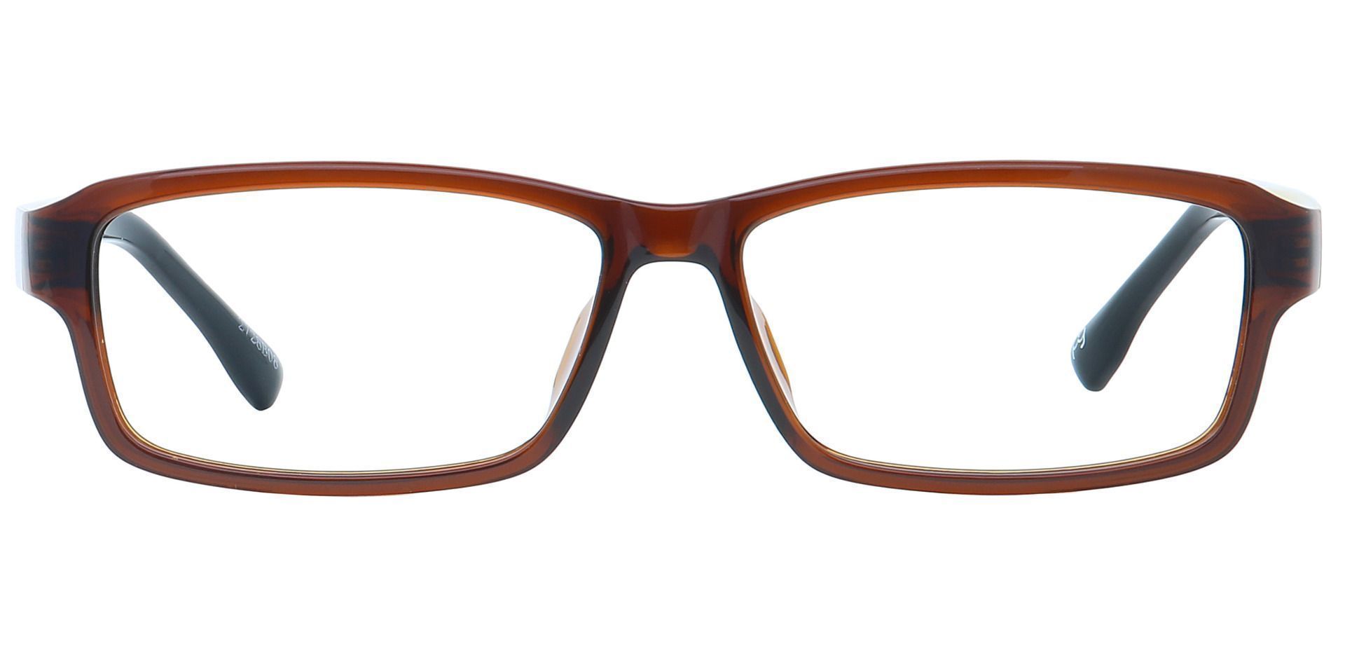 Denim Rectangle Non-Rx Glasses - Brown