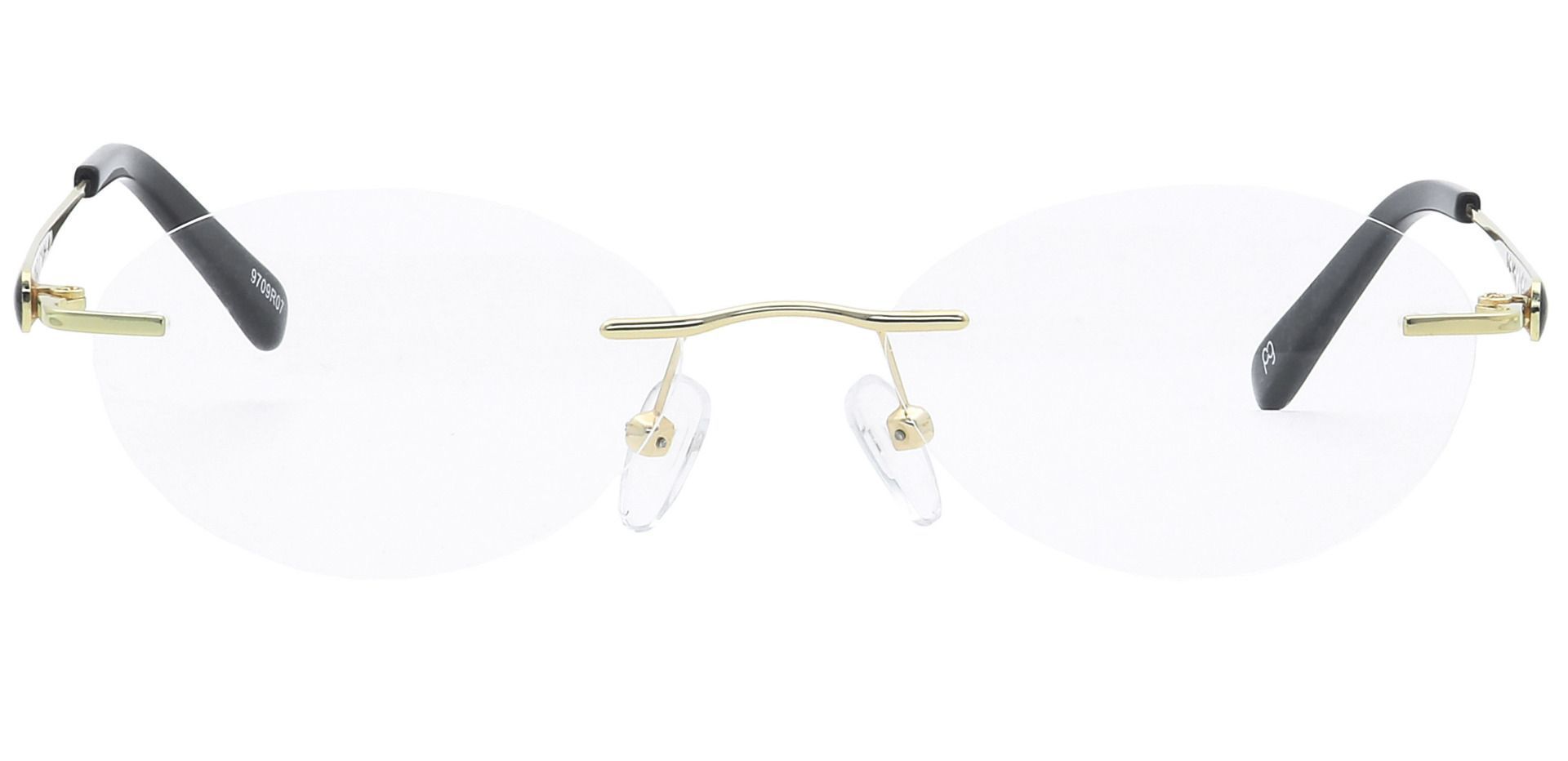 Christina Rimless Prescription Glasses - The Frame Is Yellow And Red