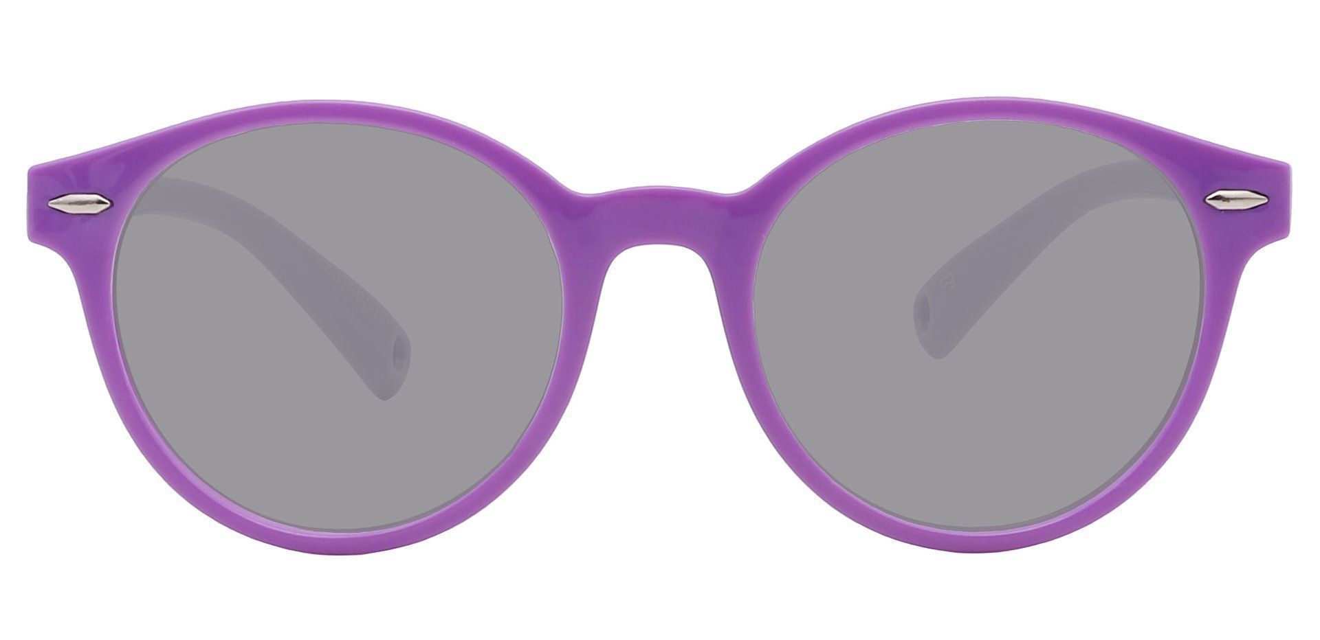 Harris Round Non-Rx Sunglasses - Purple Frame With Gray Lenses