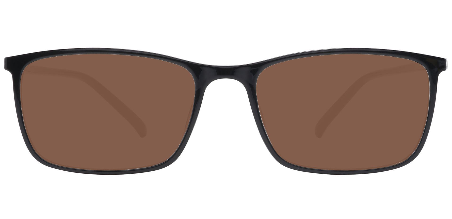 Fuji Rectangle Reading Sunglasses - Black Frame With Brown Lenses