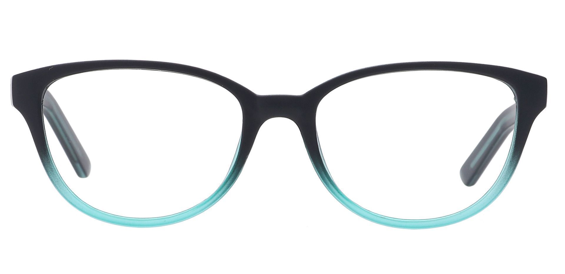 Lulu Oval Eyeglasses Frame - Black/teal Fade