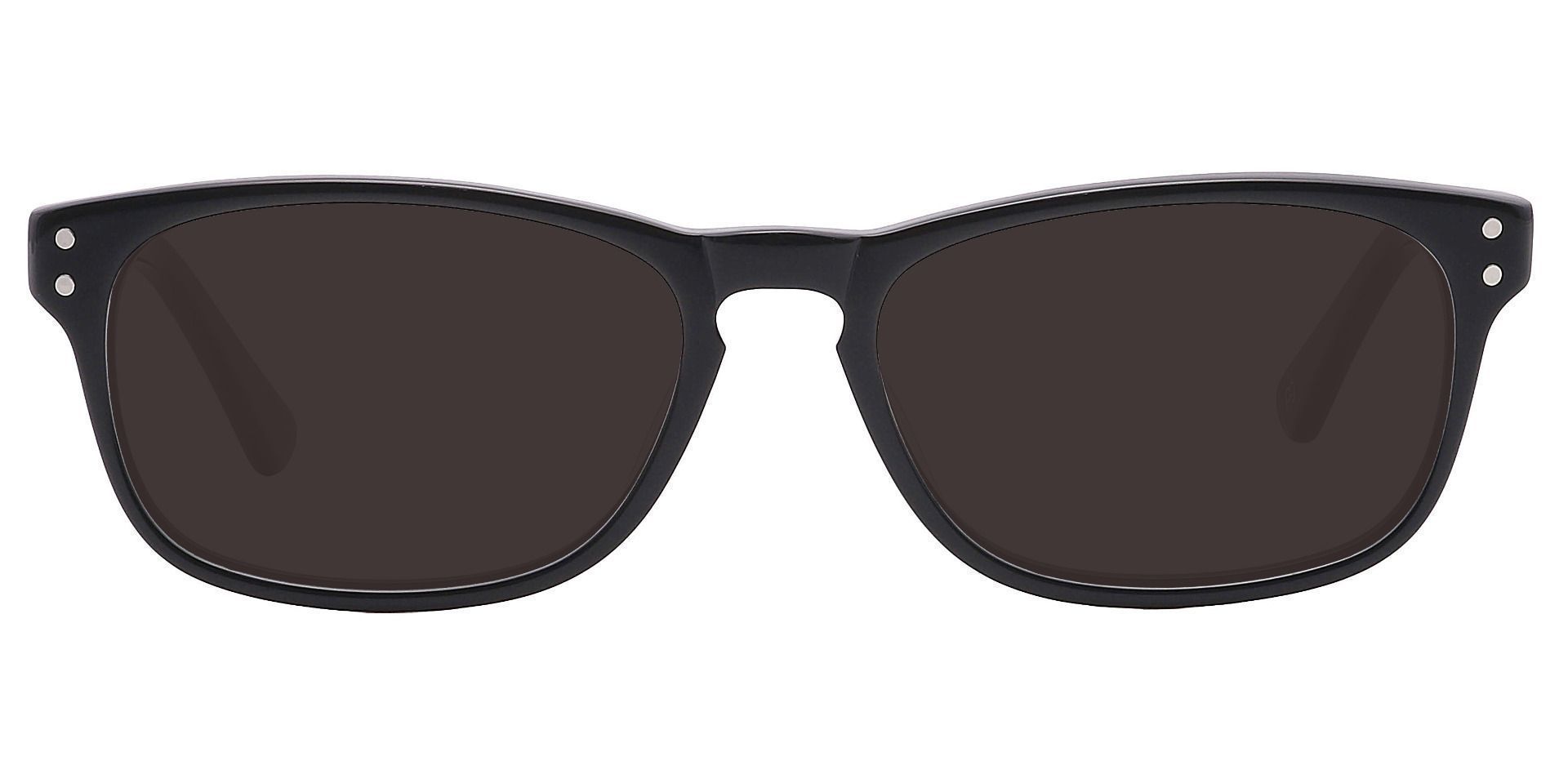 Morris Rectangle Progressive Sunglasses - Black Frame With Gray Lenses