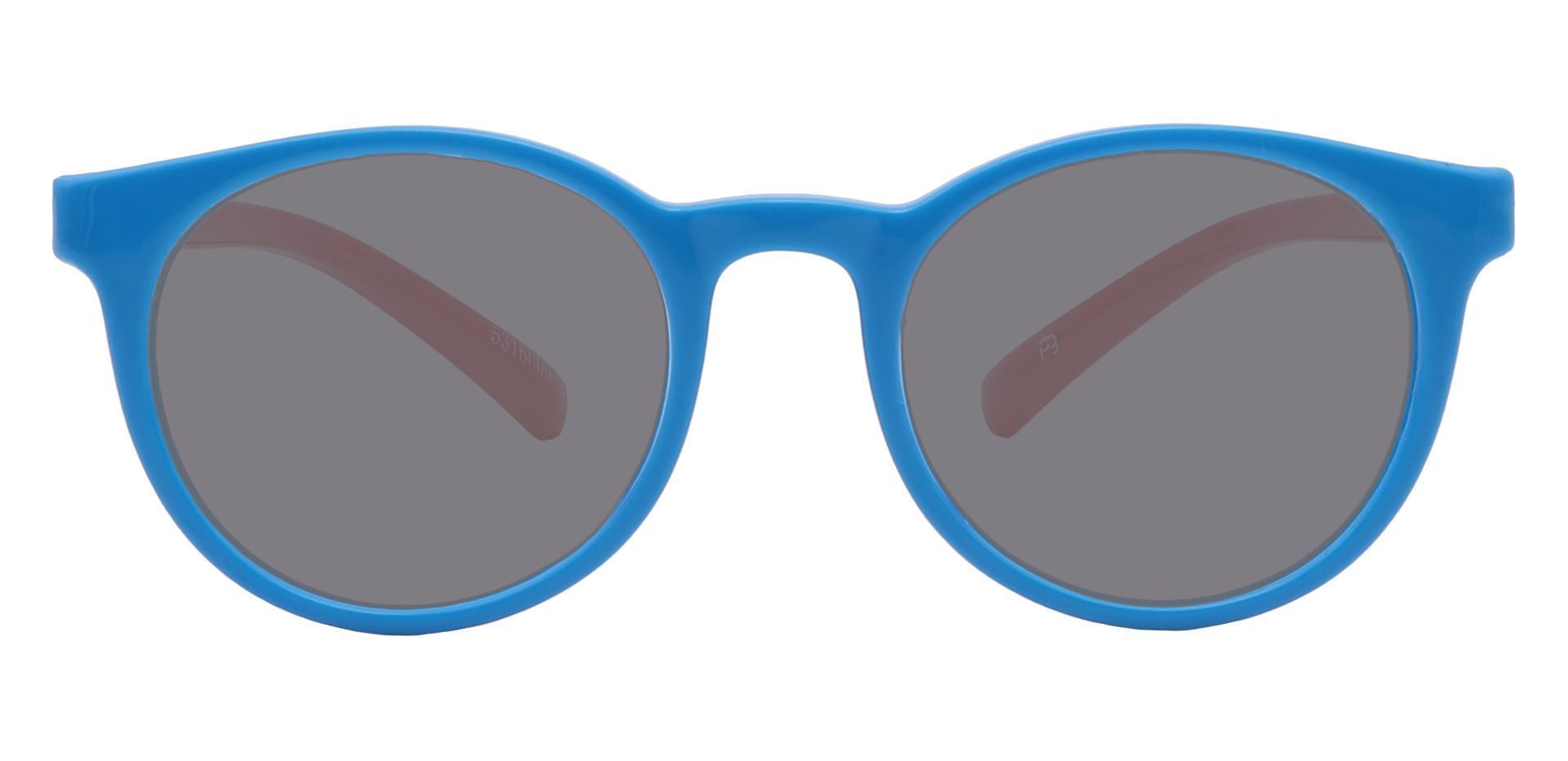 Bender Round Single Vision Sunglasses - Blue Frame With Gray Lenses