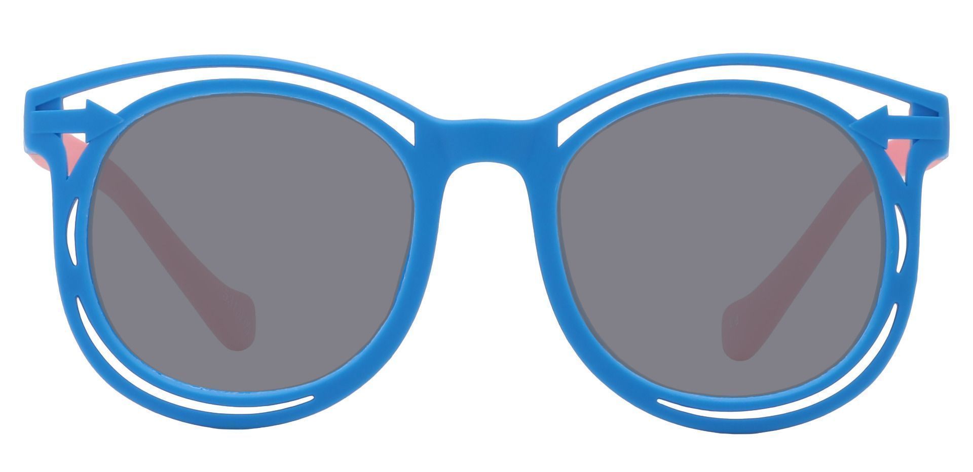 Bolt Round Reading Sunglasses - Blue Frame With Gray Lenses