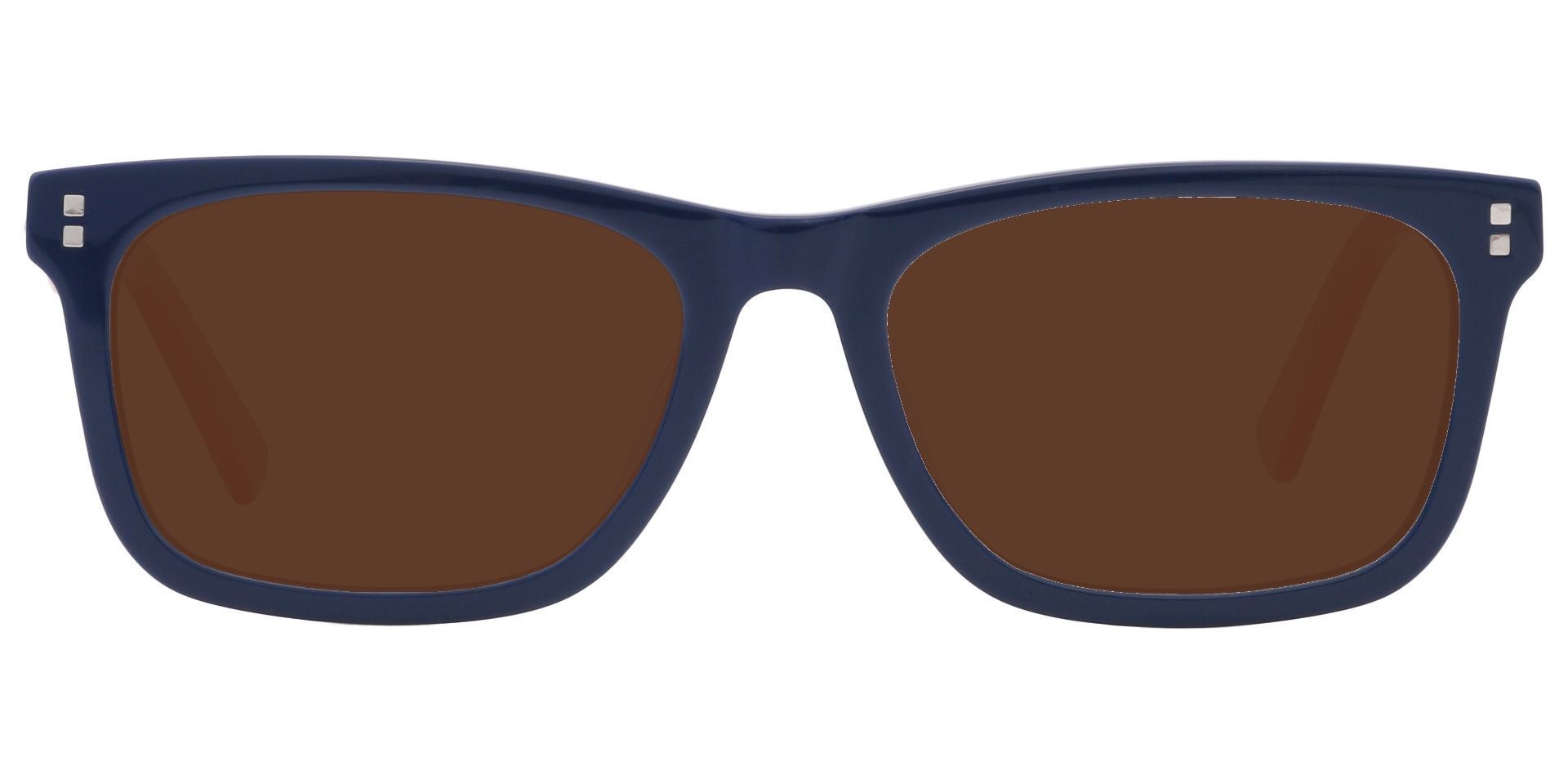 Newbury Rectangle Lined Bifocal Sunglasses - Blue Frame With Brown Lenses